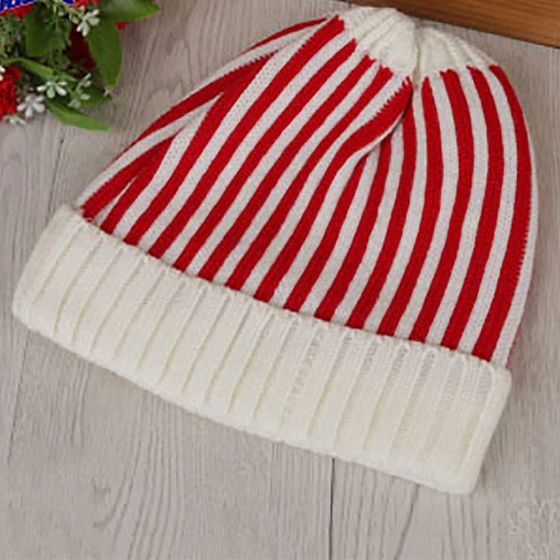 Hot Sale Custom Cute Square Textured Warm Winter Knitted Beanie Hat