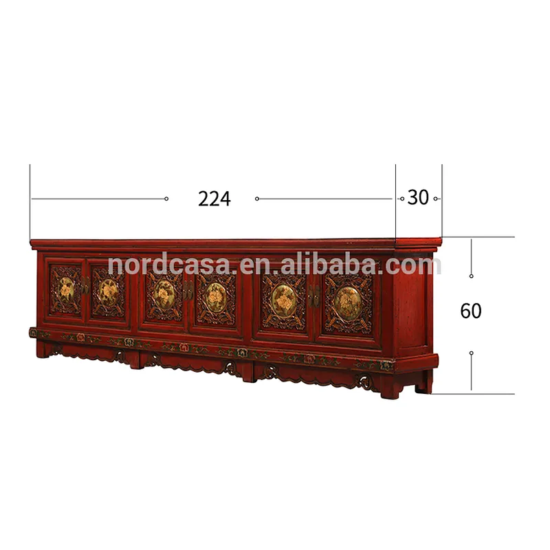 Chinese antique asian furniture tv cabinet chinese antique furniture red cracked cabinet