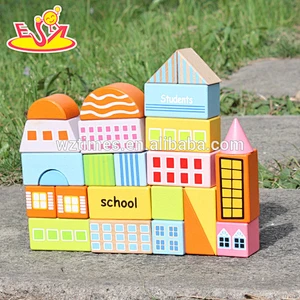 2018 New design 25 pieces children wooden building blocks for kids educational wooden building blocks for kids W13A122