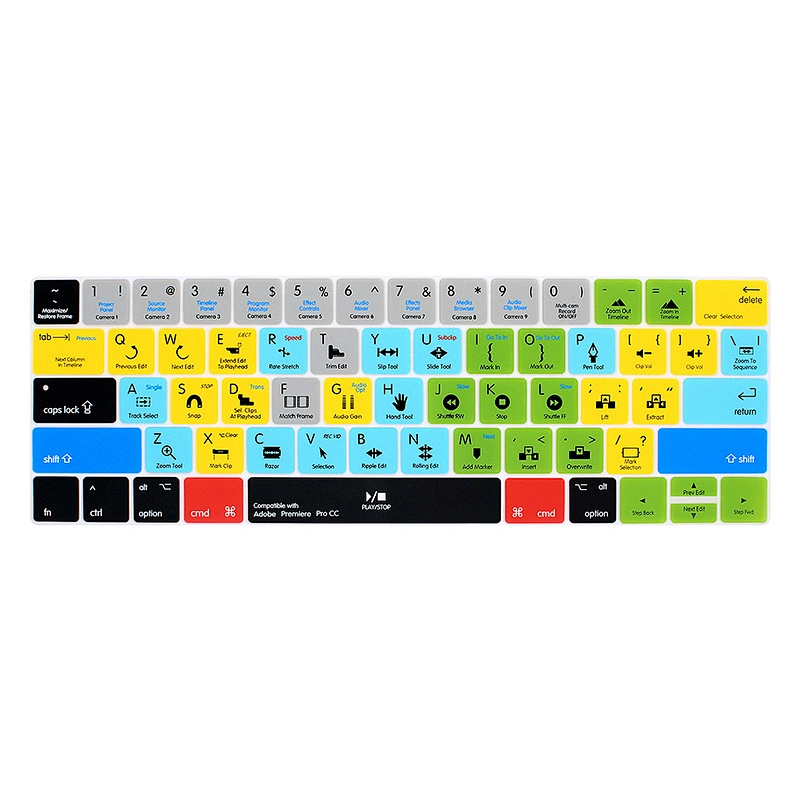 shortcut keyboard for adobe premiere pro cc Hot key silicone cover Laptop Keyboard Cover for mac skin Pro 13