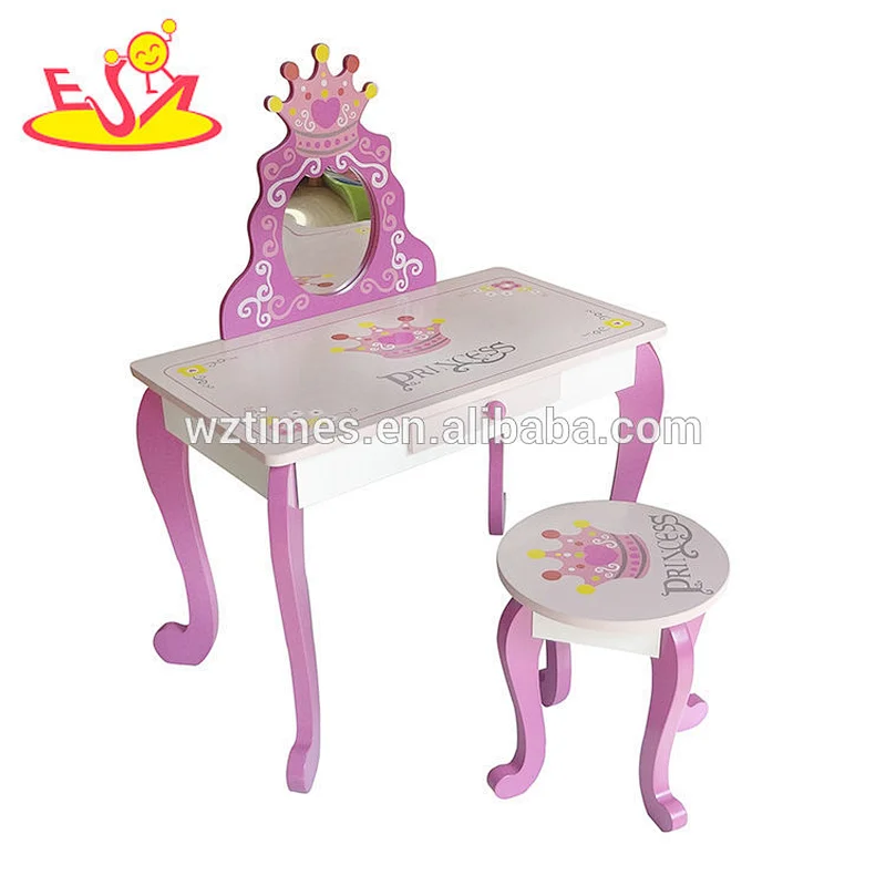 New hottest purple wooden kids dressing table with mirror W08H097