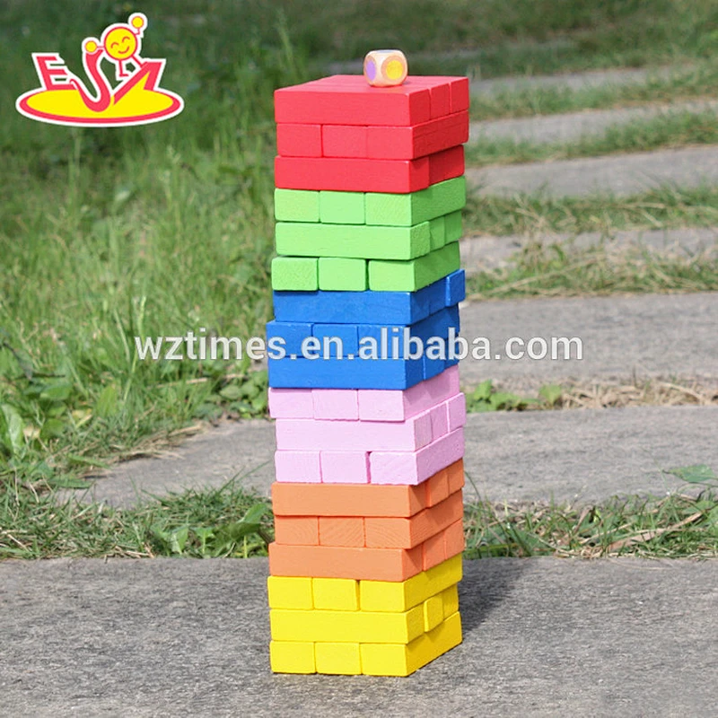 Großhandel bunte 55 stücke kinder holzziegelsteine ​​spielzeug lustige baby holzziegelsteine ​​spielzeug beste kleinkind blöcke puzzle W13D133