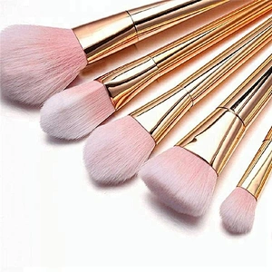 Customized Logo 12pcs Rose Gold Cosmetics Makeup Brush Set With Portable Makeup Bag