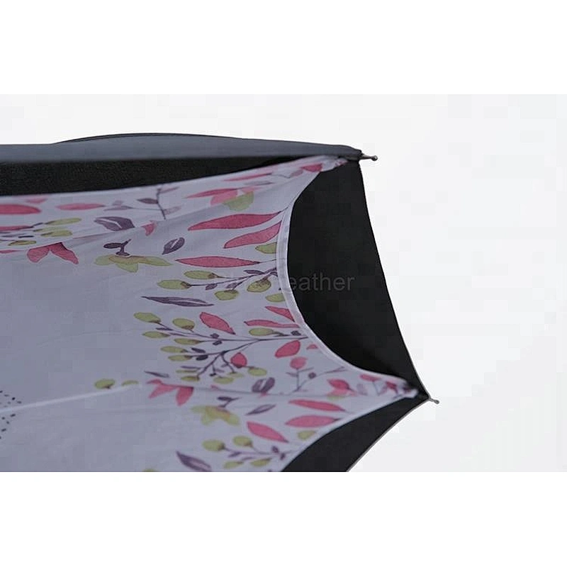 Custom pattern high quality reverse umbrella with rubber handle