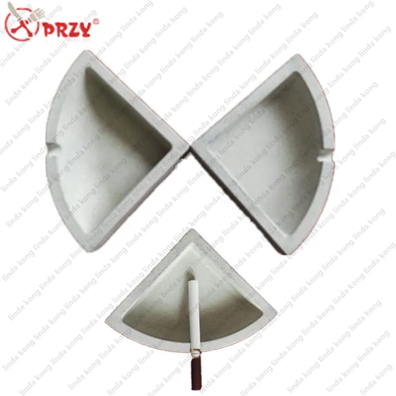 American retro PRZY concrete fan - shaped Ashtray silicone mold office handmade mold for Cement decoration