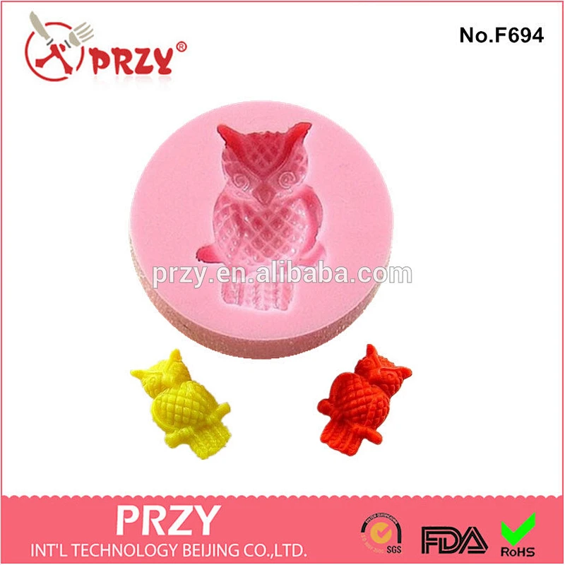 F694 Factory wholesale baby tools handmade silicone molds for soap owl fondant silicone mold for cake decoration