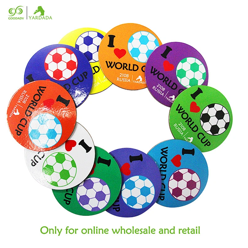 World Cup Design MDF Coasters, environmentally friendly anti skid high quality novelty football cork coaster in stock