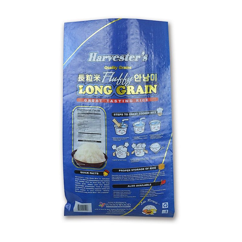Wholesale pp woven rice, sugar, feed, fertilizer, seed packaging bag 25kg with lamination