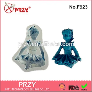 F923 PRZY Eco-friendly Cake Decorating Fondant Ballerina Silicone Cake Mold