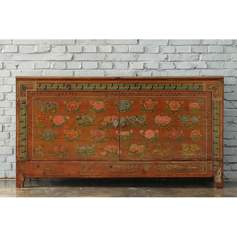 wholesale chinese antique lacquered reproductionwooden lobby sideboard mongolian living room furniture