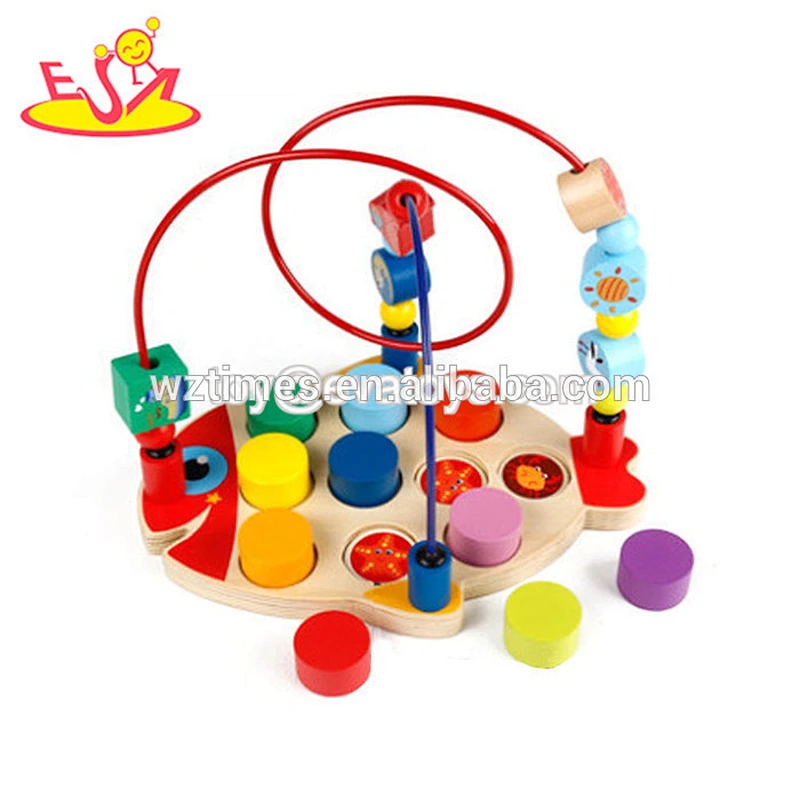 Großhandel interessant perlen achterbahn holzdraht labyrinth spielzeug für kinder W11B170