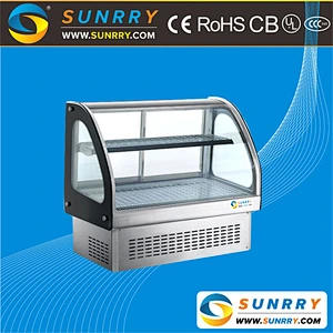 2 Layers Heating countertop cold cake showcase for sale