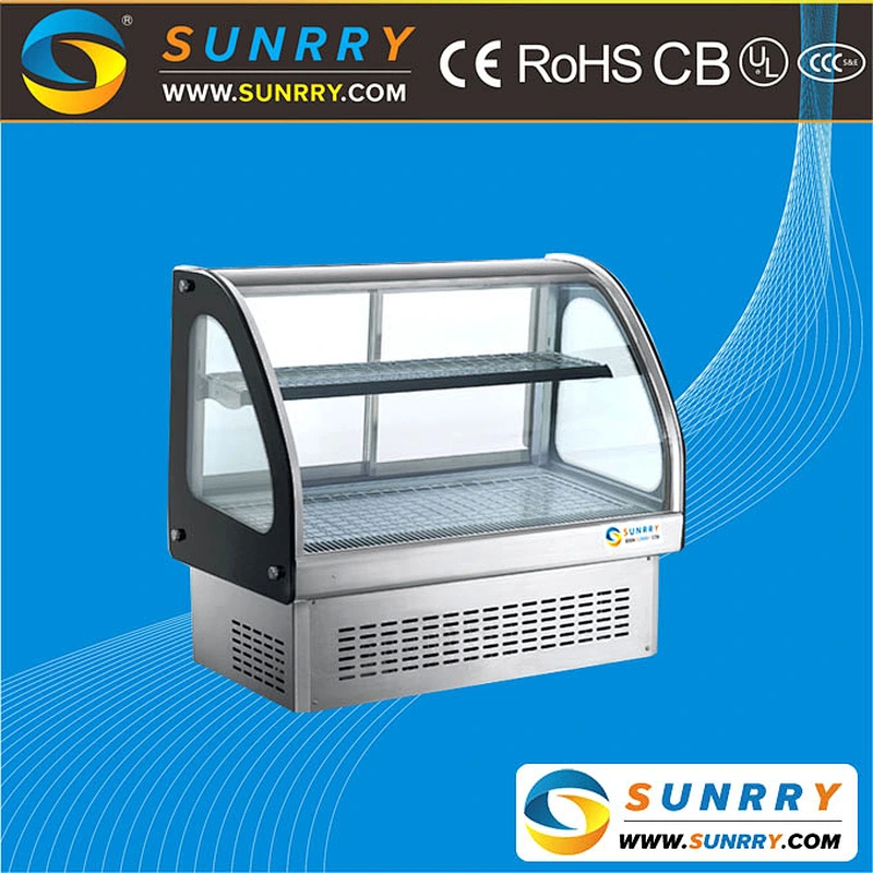 2 Layers Heating countertop cold cake showcase for sale