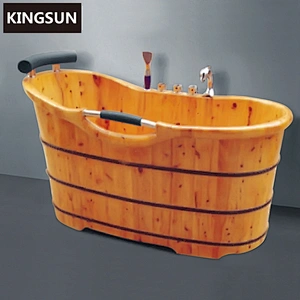 K-9508 New Design Home Freestanding Indoor Portable Wooden Bath Tub with Shower