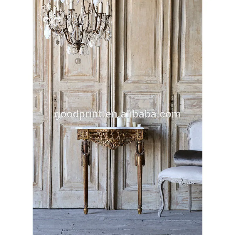 Distressed French Country solid wood furniture living room side table
