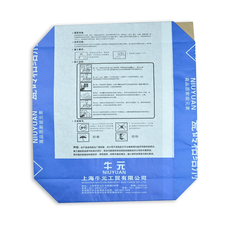 Hot sale 50kg 20kg paper bag of cement, glue for tile with valve