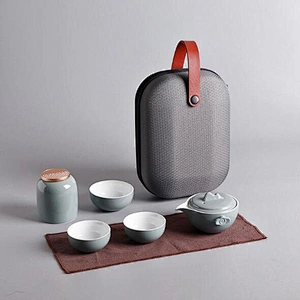 China porcelain classical design portable travel clay cup bag for gift