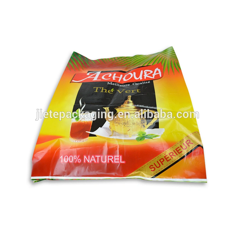 pe plastic tea packing bag with gusset side