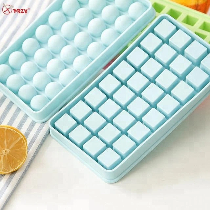 32Cavities Silicone ice Tray with lid molds spherical Ice box epoxy mold ice beads Silicone mould