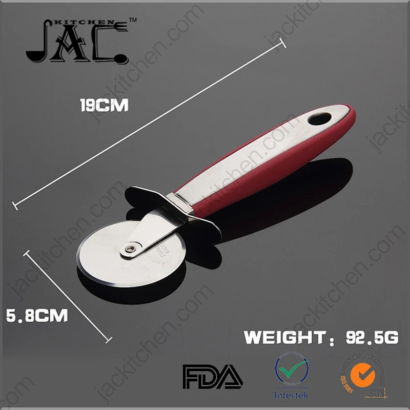 Stainless Steel Wheel Pizza Cutter with Soft Touch Coloured Body