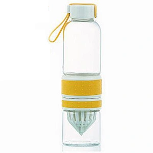 2019 Hot Sale in-stock Double Wall Glass Bottle Customized Logo Glass Tea Bottle High Borosilicate Juice Bottle