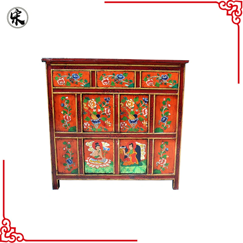 beijing factory price solid wood antique tibetan furniture