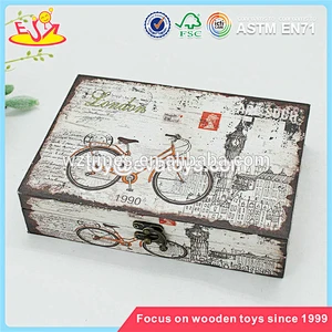 Wholesale colorful wooden rectangle box fashionable wooden rectangle gift box W18A037
