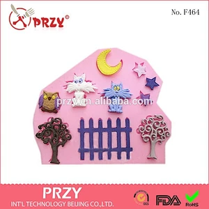 2015 hotsale owl cake decor silicone cake mold