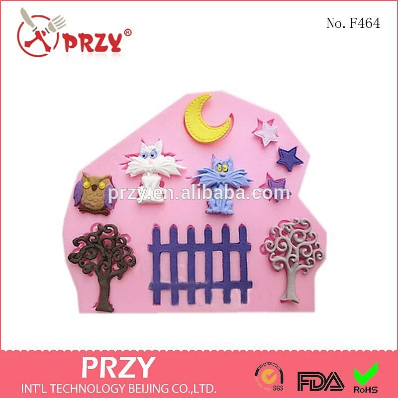 2015 hotsale owl cake decor silicone cake mold