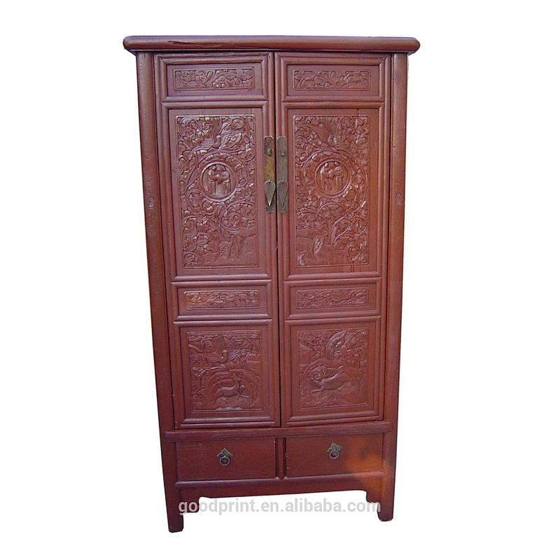 Bedroom Furniture Chinese Antique Carved 2 Door Cabinet