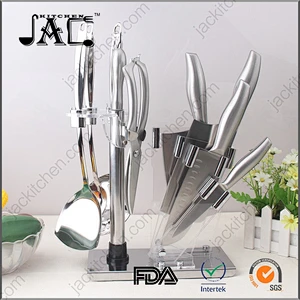 Professional Stainless Steel Kitchen Knife Set With Acrylic Stand