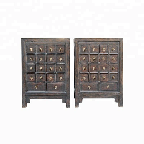 chinese antique lacquer wooden apothecary medicine chest cabinet furniture