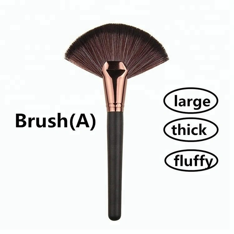High Quality 2pcs Makeup Blush Brush Fan Cosmetic Brush