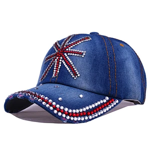 Cowboy Denim Dad Hats Custom Rhinestone Baseball Caps