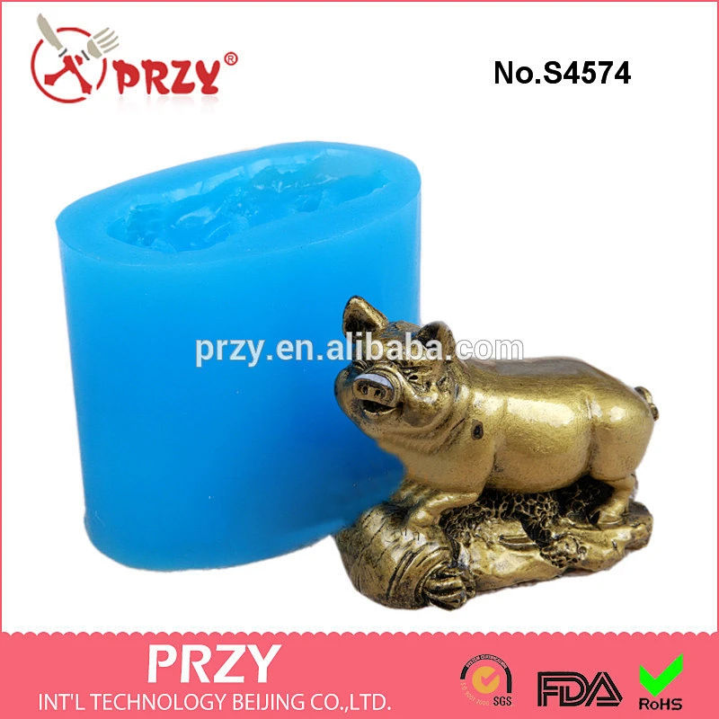 S4574 Zodiac pig silicone soap molds candle carved creative resin salt plaster mold silicone mold