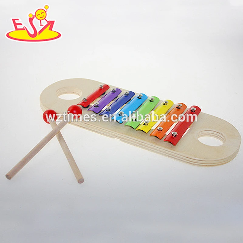 Wholesale musical wooden baby xylophone 8 notes learning toy wooden baby xylophone W07C035