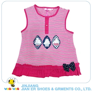 Wholesale sleeveless outfit latest baby girl cotton ruffle dress