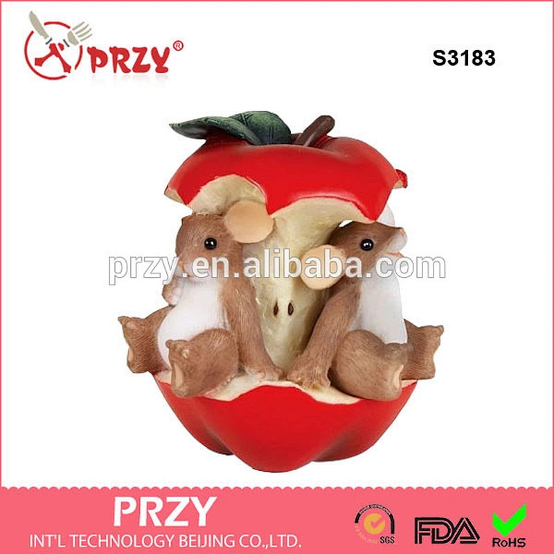 S3183 Miese on the Apple Soap 3d Mold animal molds Mouses Handmade soap mold