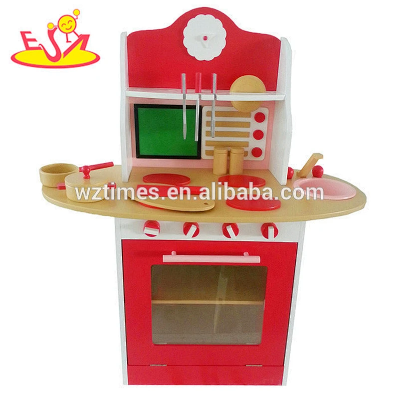 2018 venta al por mayor juego de cocina de juguete de madera para bebés juego de rol niños juego de cocina de juguete de madera mejores niños juego de cocina de juguete de madera W10C130