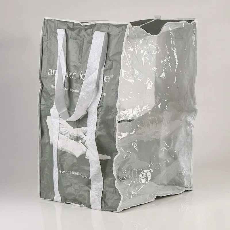 Custom silver cube woven bag with hand for packaging use