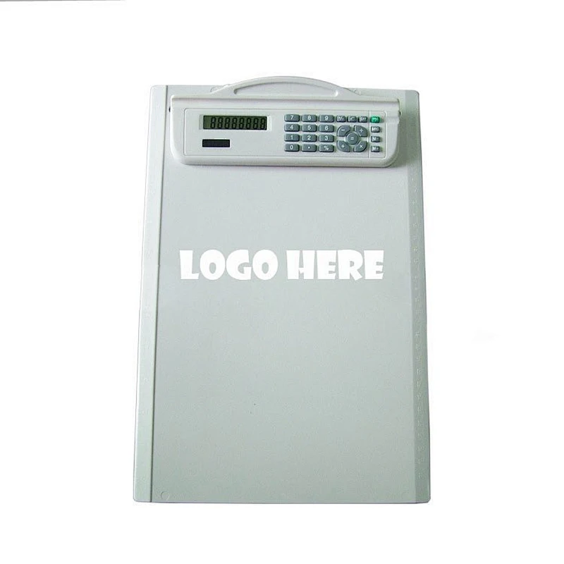 Clipboard with 8 digit dual power calculator