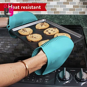 Eco-friendly heat resistant silicone cooking gloves