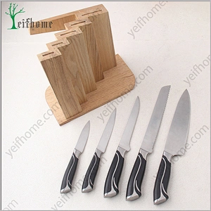 5pcs kitchen forge knife set with magnet block