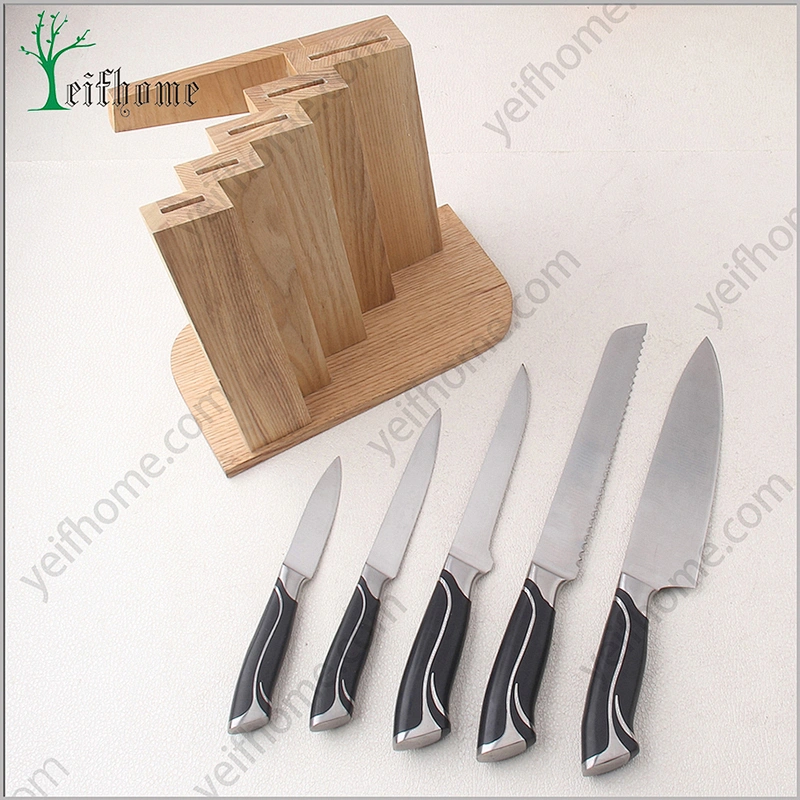 5pcs kitchen forge knife set with magnet block