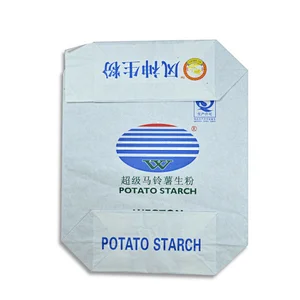 Custom white kraft paper valve pocket for raw powder, flour packing