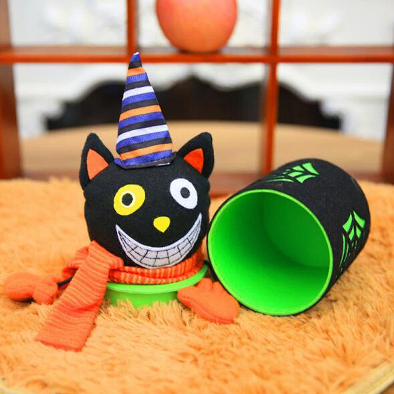 High Quality Decor Gift Candy Box Shopping Malls Cafes Kindergartens Halloween Cartoon Candy Cans Creative Holiday Decorations