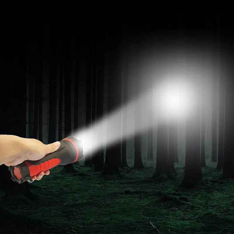 2018 hot sale 1W 2D Battery 5LED TPR torch rubber light waterproof flashlight