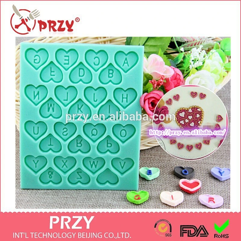 Letters silicone mold silicone chocolate mold, heart-shaped fondant silicone mold