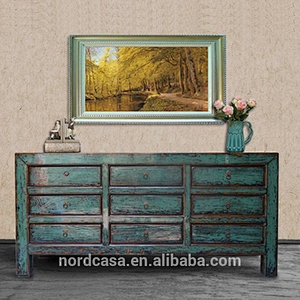 Vintage Antique Furniture blue Oriental Buffet