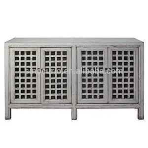 Chinese antique natural cabinet kitchen cupboard lattice wooden door